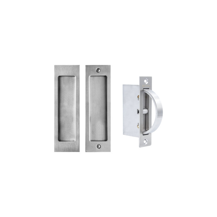 Pocket Door Hardware - Rectangle Passage Set with Edge Pull