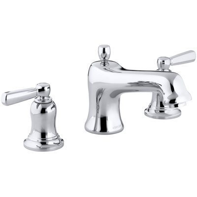 Bancroft Bath Faucet Trim for Deck-Mount High-Flow Valve with Non-Diverter Spout and Metal Lever Handles, Valve Not Included