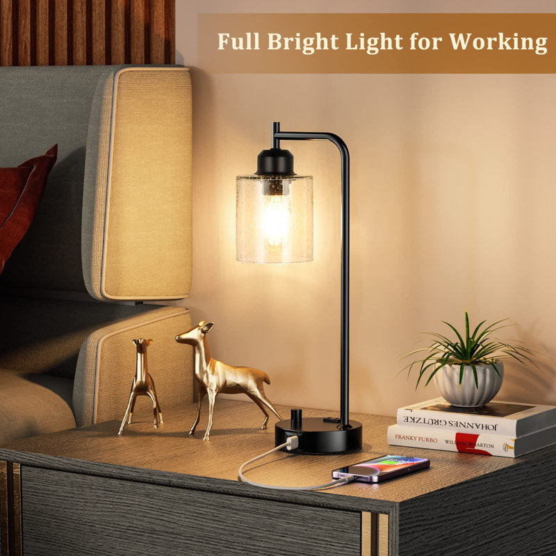 Lampe de table pour chambre à coucher, Clair, Noir, noir, noir, noir