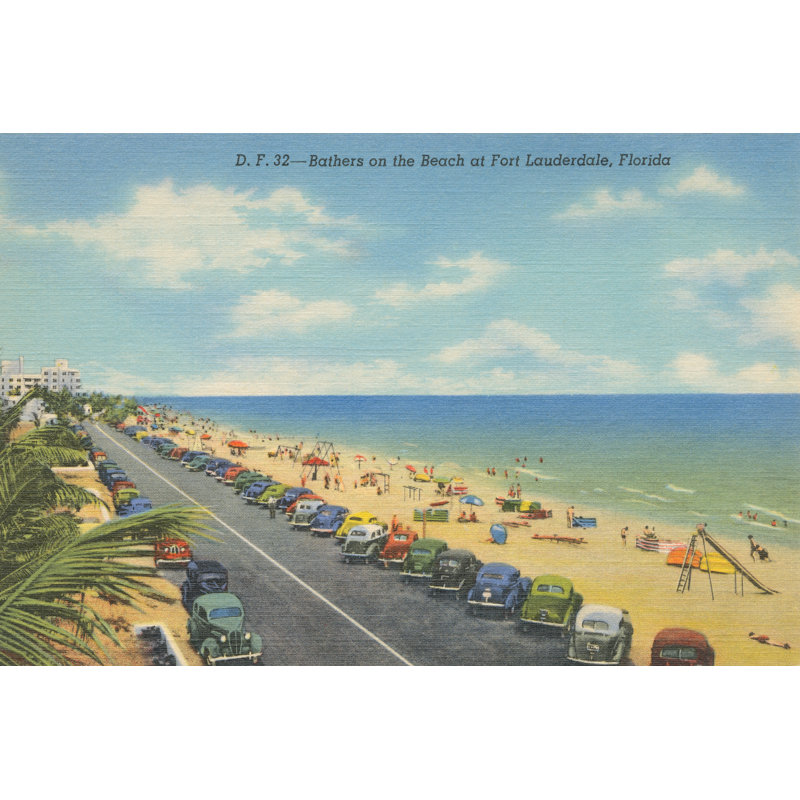 Beach Postcard II by Wild Apple Portfolio - Wrapped Canvas Painting, 30cm H x 46cm W