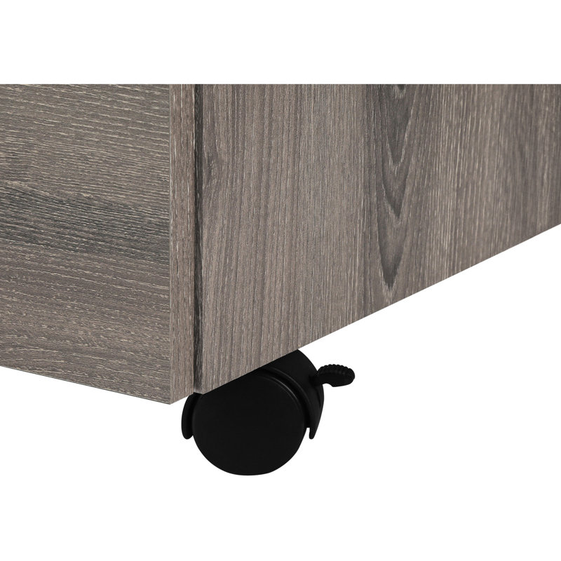 Mobile File Cabinet For Office, Storage, Taupe, Modern Office Desk Rolling Use, Drawers, Brown Taupe Laminate, Design
