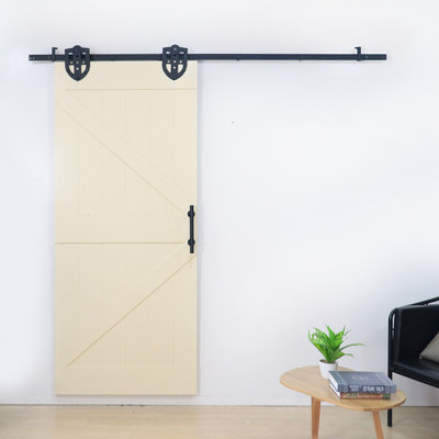 Mast Steel Double Door Barn Door Hardware Kit Standard Double