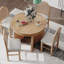Ensemble de table de salle à manger 5 pièces pour 5 personnes, ensemble de table de salle à manger extensible rétro avec 4 chaises rembourrées, ensemble de table de cuisine et chaises pour salle à manger et cuisine (bois naturel délavé)