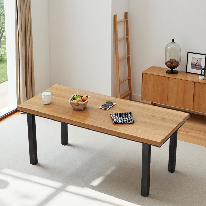Thickened solid wood rectangular dining table, 29.53"H x 78.74"L x 31.5"W 