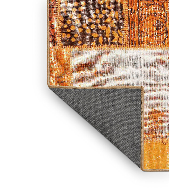 Tapis contemporain orange, Rectangle 2 pi x 5 pi
