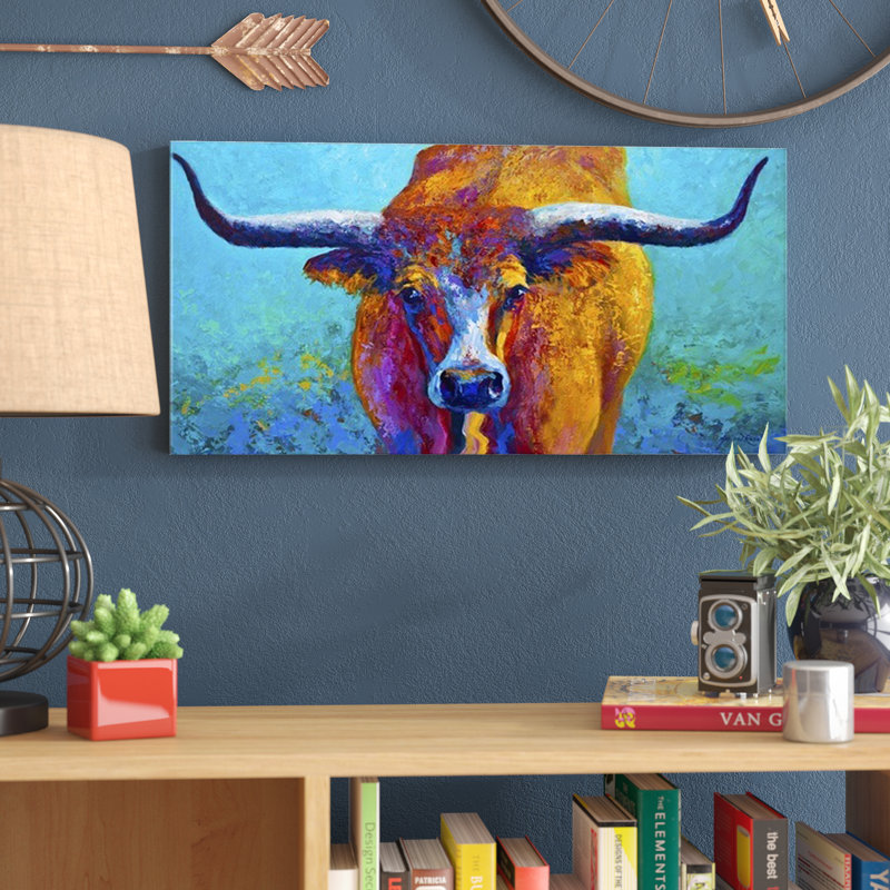 " Wide Spread Texas Longhorn " by Marion Rose, 30" H x 60" W x 1.5" D