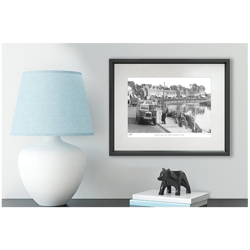 Bude, Bus On The Strand C1950 - Single Picture Frame Print on Wood, 28cm H x 36cm W x 2.3cm D