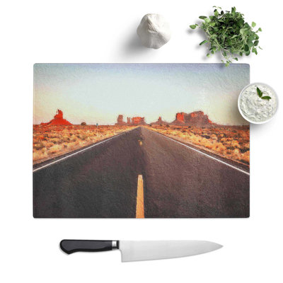 Tempered Glass Road Through Arizona Chopping Board