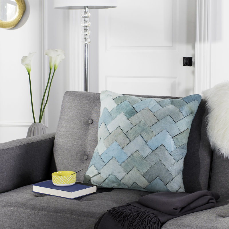 Chevron Cowhide Throw Pillow