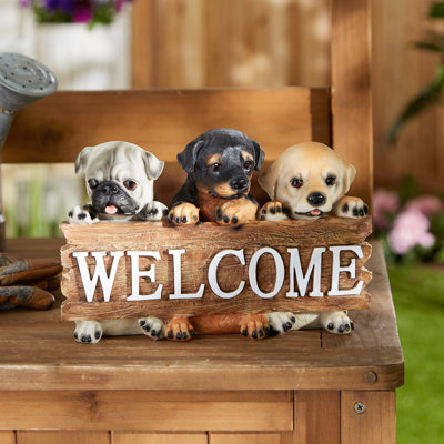 Panneau de bienvenue chiot | Mignon chien porche d'entrée