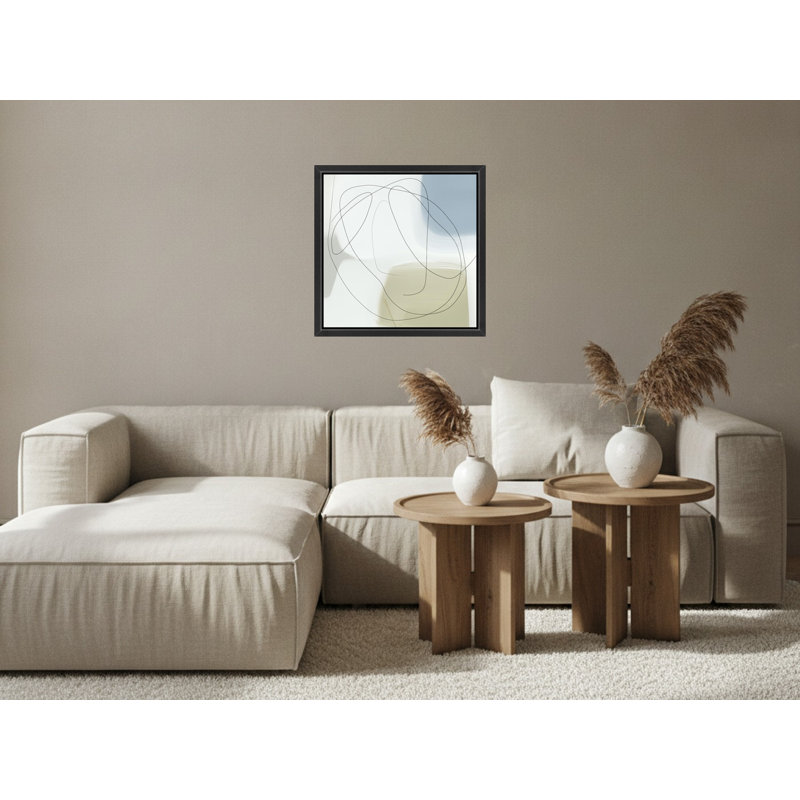 «Minimalist Abstract Line Study», art mural sur toile encadrée, Brown, 36" H x 36" W