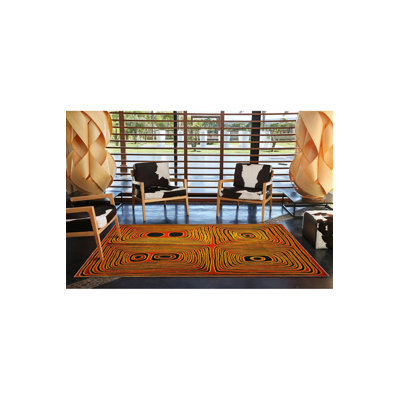 Tapis lavable décoratif à carreaux de couleur trapèze orange