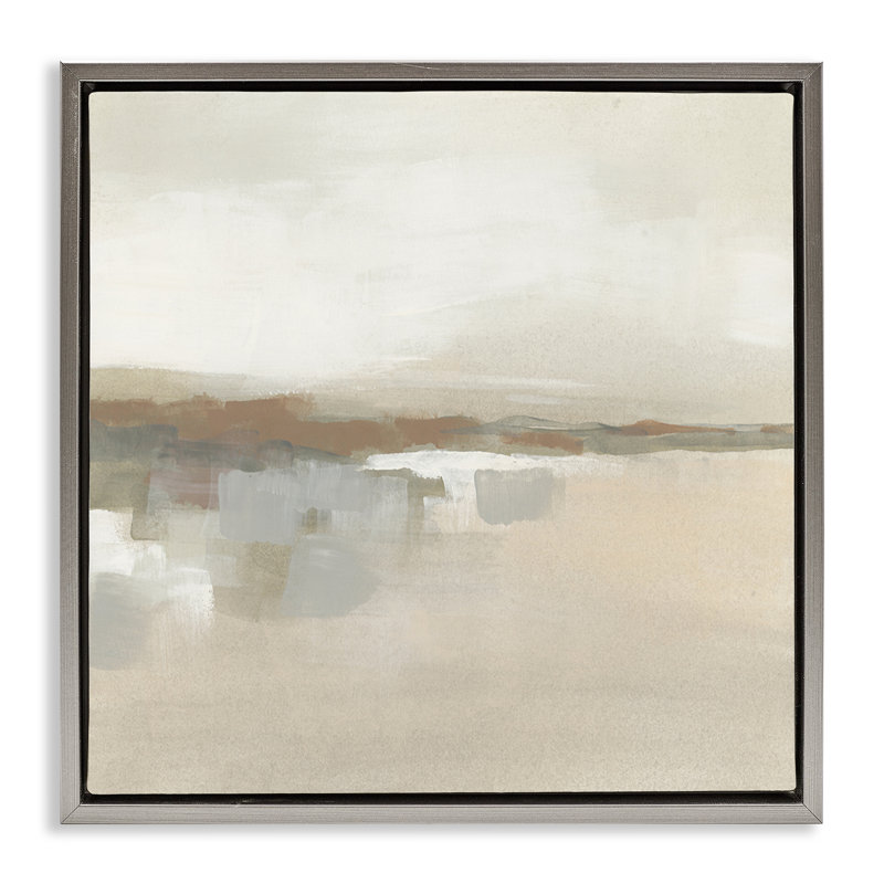 Cadre flottant Southwestern Dunes Abstraction, design par June Erica Vess, H 25 po x l 25 po, Cadre flottant gris lustré