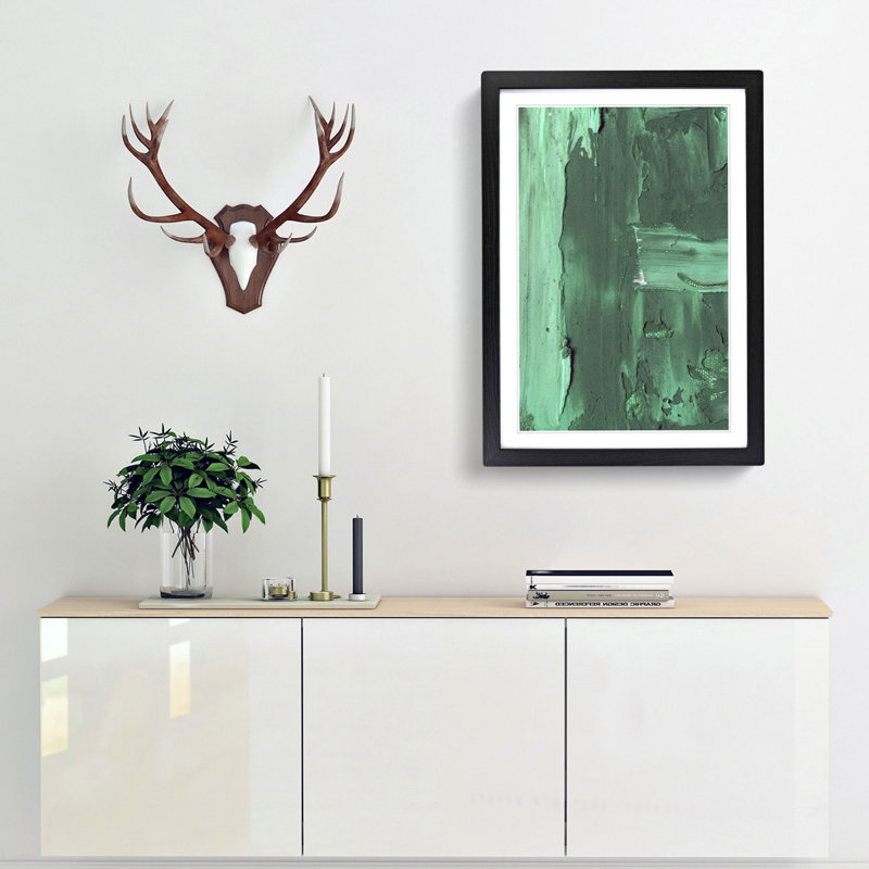 Abstract Art Painting Vol.471 by S.Johnson - Framed Print, 48cm H x 36cm W x 2cm D, Black Framed