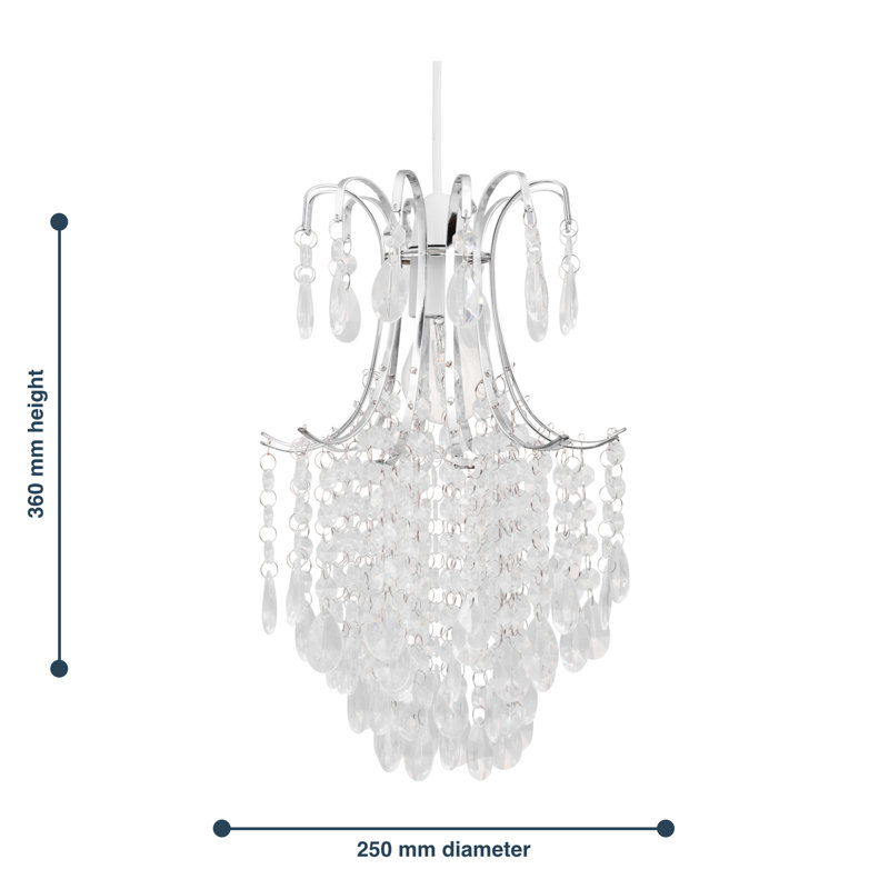 36cm H Plastic Novelty Pendant Shade ( Uno ) in Transparent