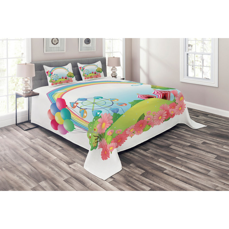 Polyester Coverlet, King Bedspread + 2 Shams