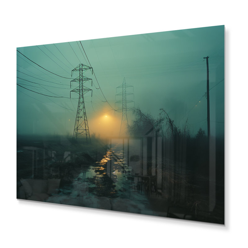 «Teal Tangle Power Lines Mystery» sur, H 12 po x l 20 po x P 1 po