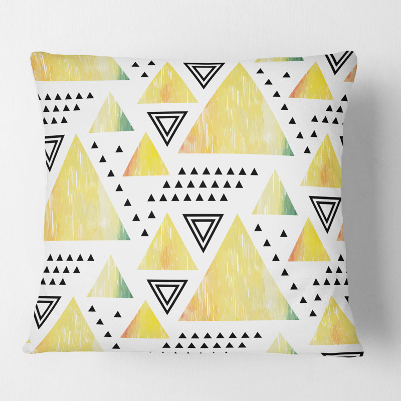 Coussin Triangular Retro Design IV - Mid-Century Modern, 18 po x 18 po