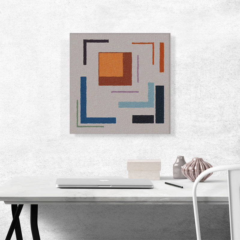 «Mid-Century Modern Barricade», reproduction d'art sur toile tendue, H 18 po x l 18 po x P 0,75 po