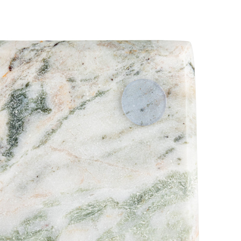 12" Green Marble and Mango Wood Cutting Board with Knife