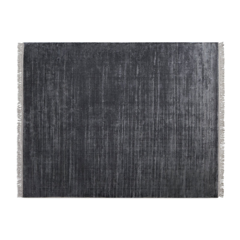 Fancy Area Rug in Indigo/Gray, Rectangle 8' x 10'