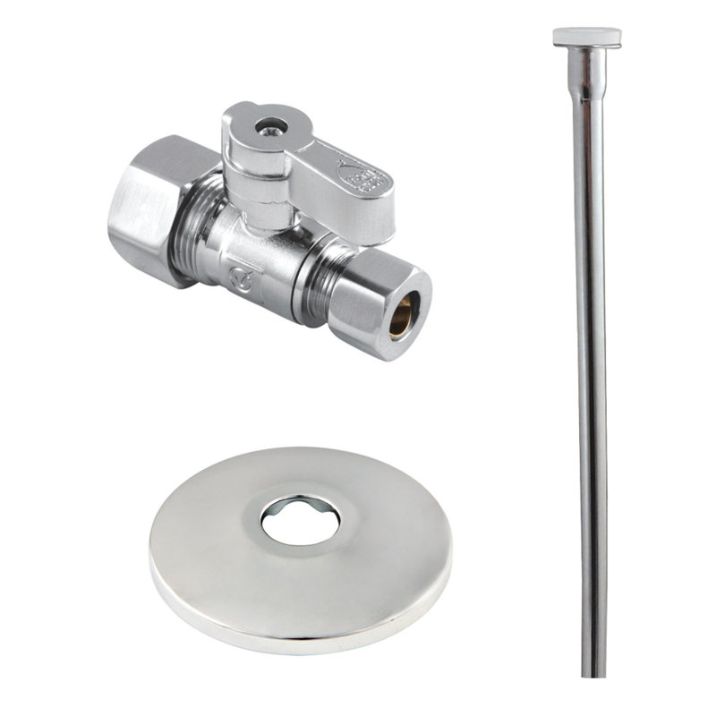 Nécessaire de toilette pour garniture de garniture en laiton Kingston, valve droite comp., Chrome poli