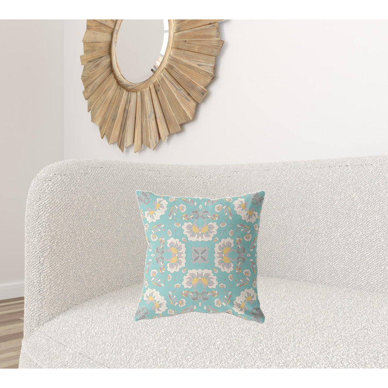 Coussin 18 po x 18 po Broadcloth, Vert/blanc