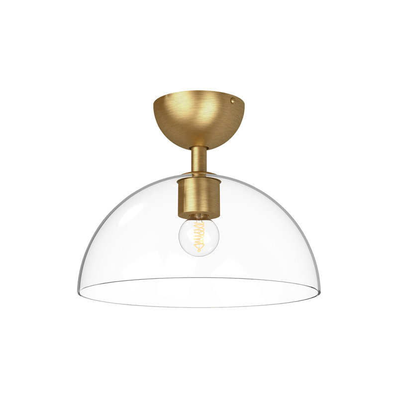 Casoria Glass Semi Flush Mount, Brushed Gold