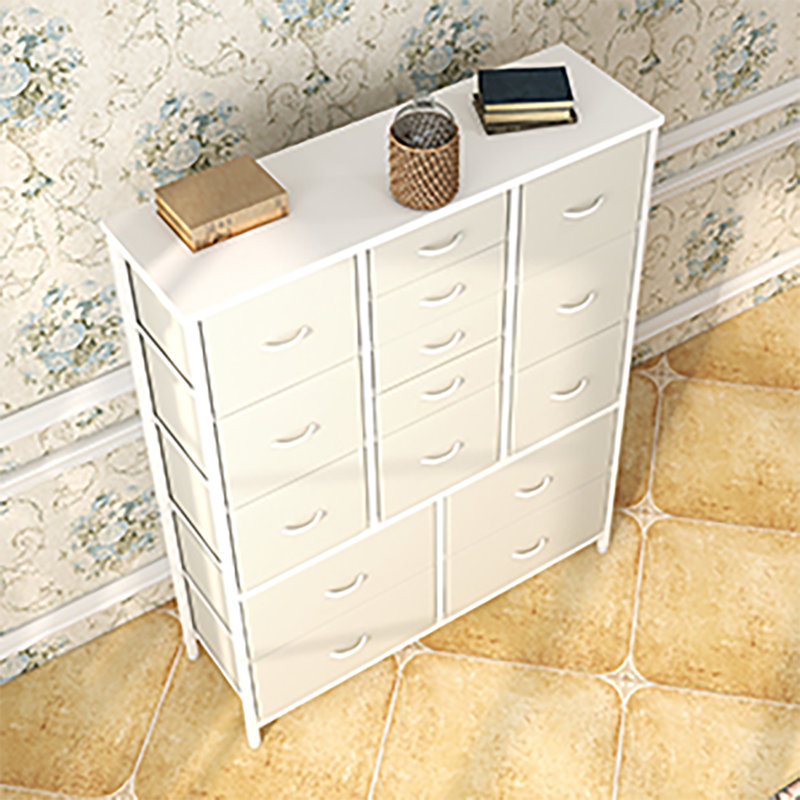 15 Fabric Drawer Storage Rack, White