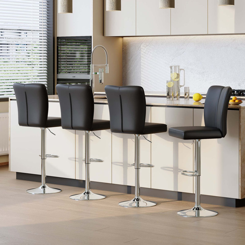 Ensemble de tabourets de bar modernes à hauteur réglable et pivotant à 360 °, Noir