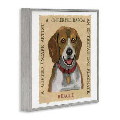 Fun Beagle Pet Phrases Framed Giclee Art by Nancy Overton