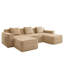 Désossé, modulaire en forme de U à 3 sièges, chameau velours côtelé, sans assemblage, sièges confortables, canapé modulaire large, velours côtelé modulaire ultra doux, coussins décoratifs et 2 repose-pieds