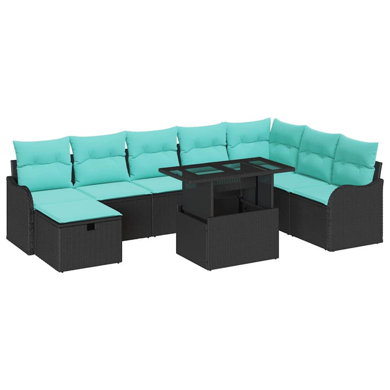 Ensemble de canapé de jardin avec coussin 9 pièces vidaXL