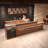 Rustic Industrial Style Front Desk in Natural Wood Colour