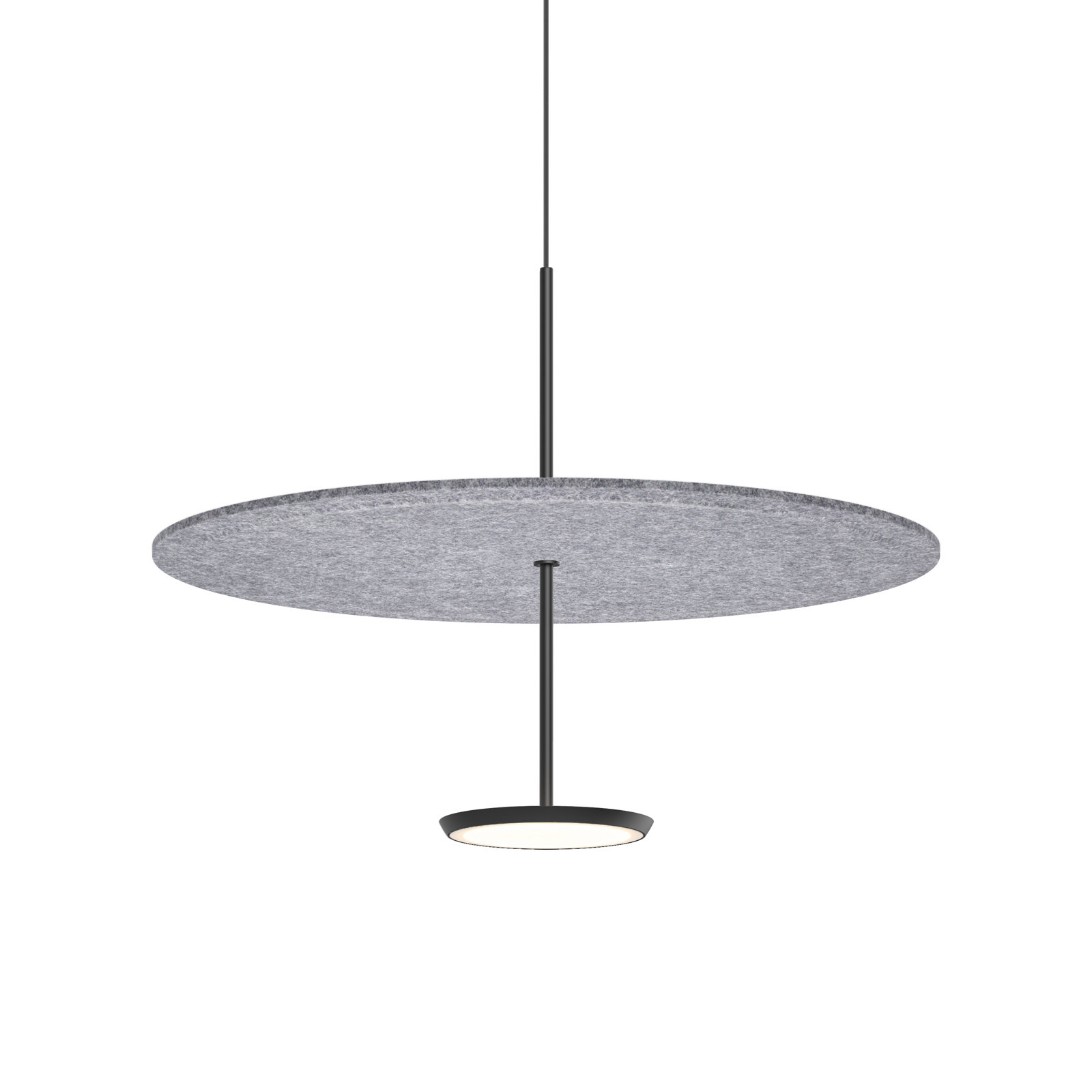 Sky Sound Pendant, Stone Gray, 17.5" H x 32" W x 32" D, Black