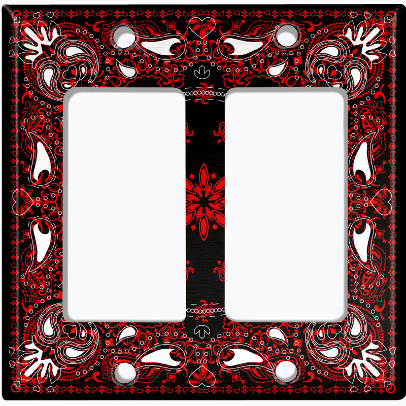 Plaque murale rouge à motif cachemire à 2 bandes Red Paisley