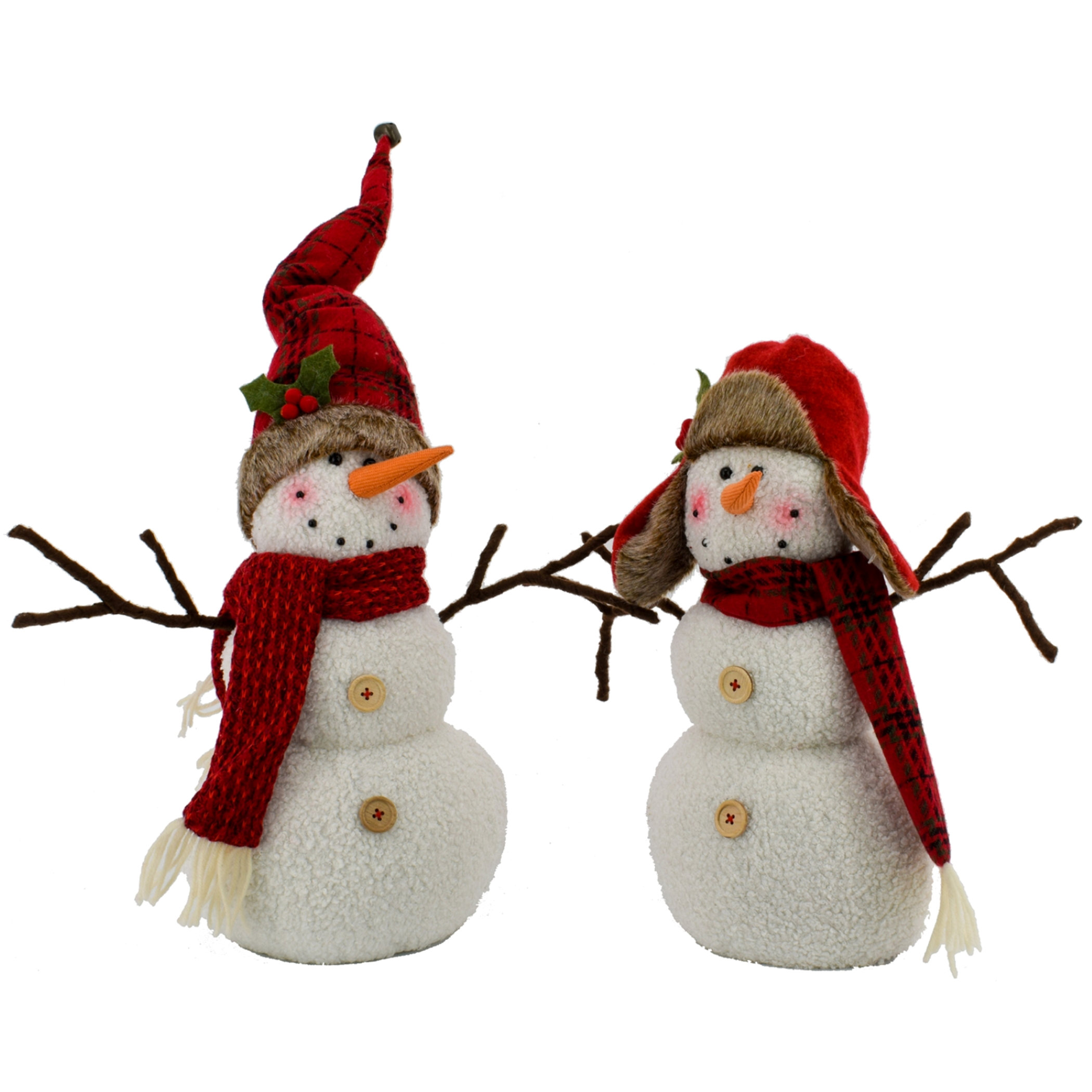 Holiday Hand and Bath Towels Gift Set with Snowman Plush Holder - 4 Pieces