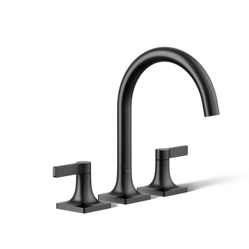 Deck Mounted Bath Faucet, Matte Black