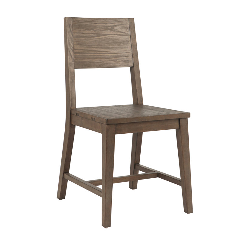 Athziri Solid Wood Dining Chair, Distressed Brown