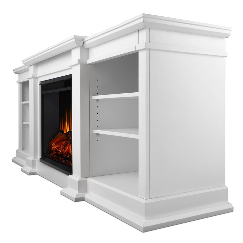 Fresno TV Stand with Fireplace, White