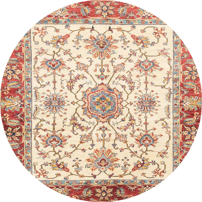 Abstract Indoor Rug, Round 7'