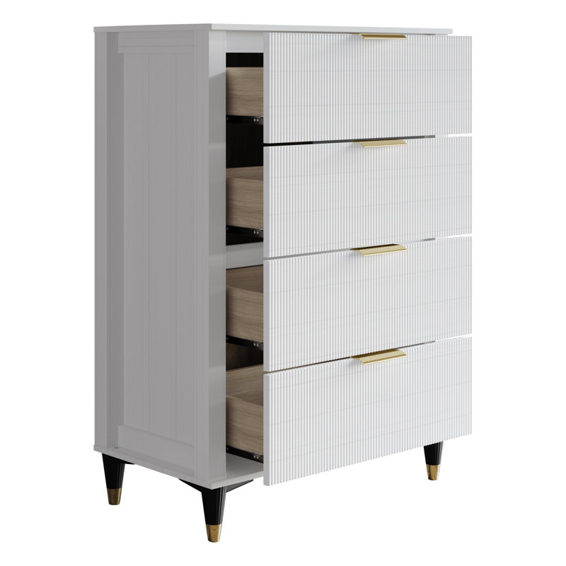 4 DRAWERS CHEST IN WHITE, White
