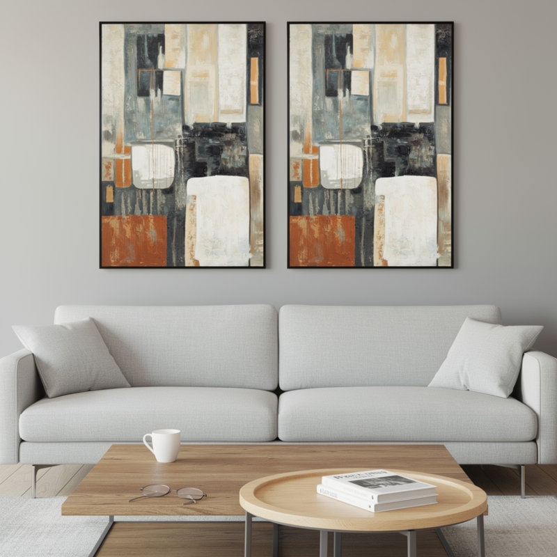 Art mural Briggs, conception moderniste abstraite multicolore, toile 48 x 72