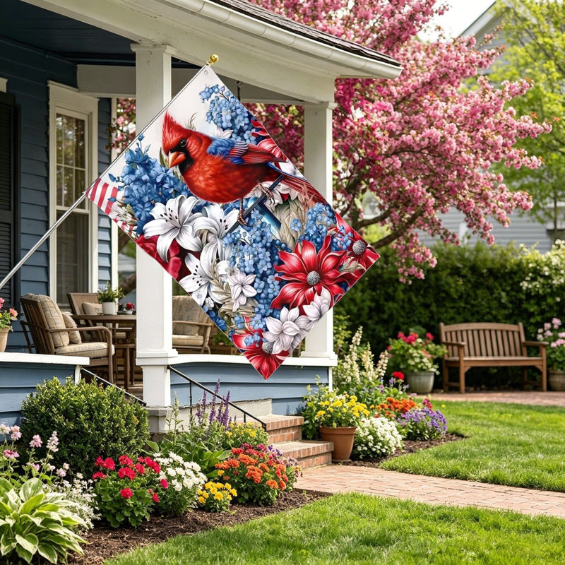 Drapeau cardinal décoratif patriotique, patio et jardin, 35 x 24 po