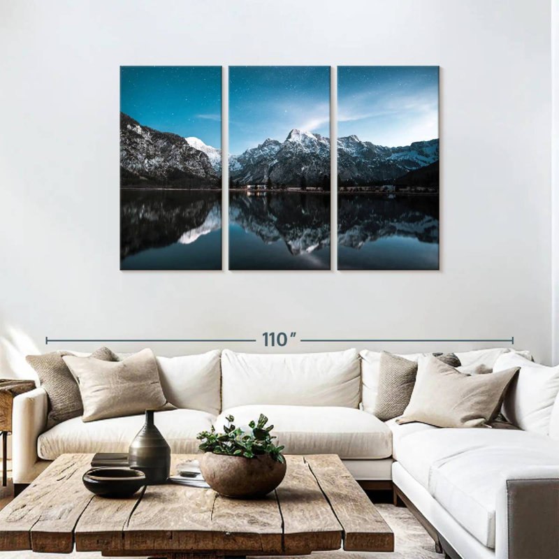 Alvord Snowy Mountain Peaks Reflection, H 48 po x l 74 po