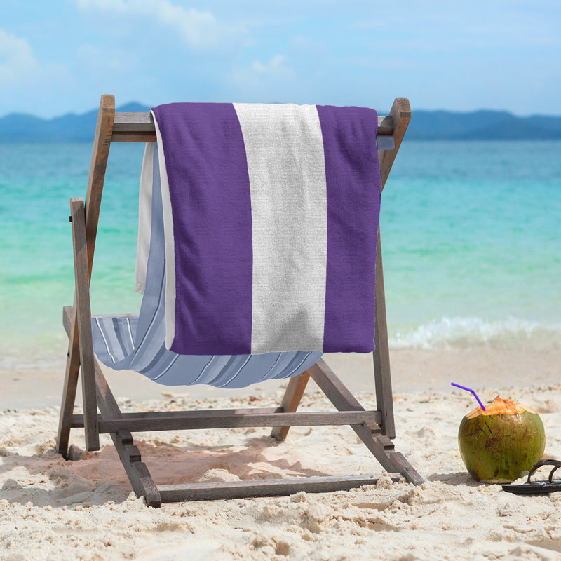 Beach Towel, Purple/Ivory