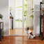 Dog Gate Wide Stair Gate with Door Pressure Fit 75-145W cm Black-139062446-139062448