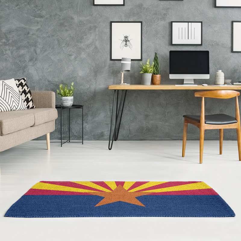 Tapis noir en chenille Arizona Flag, Rectangle 3 pi x 5 pi