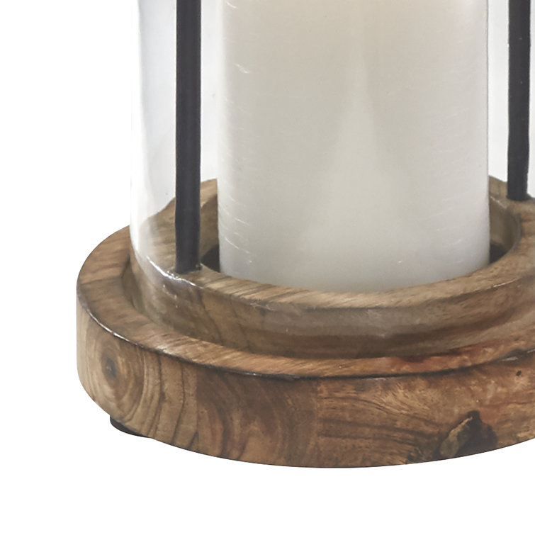 Bark Edged Large Wooden Pillar Candle Holder - Teton Timberline