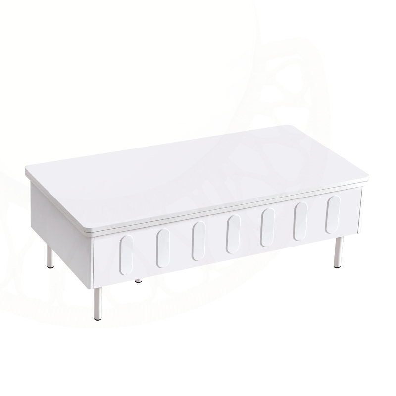 Lift-Top Coffee Table With 2 Drawers And Storage, White